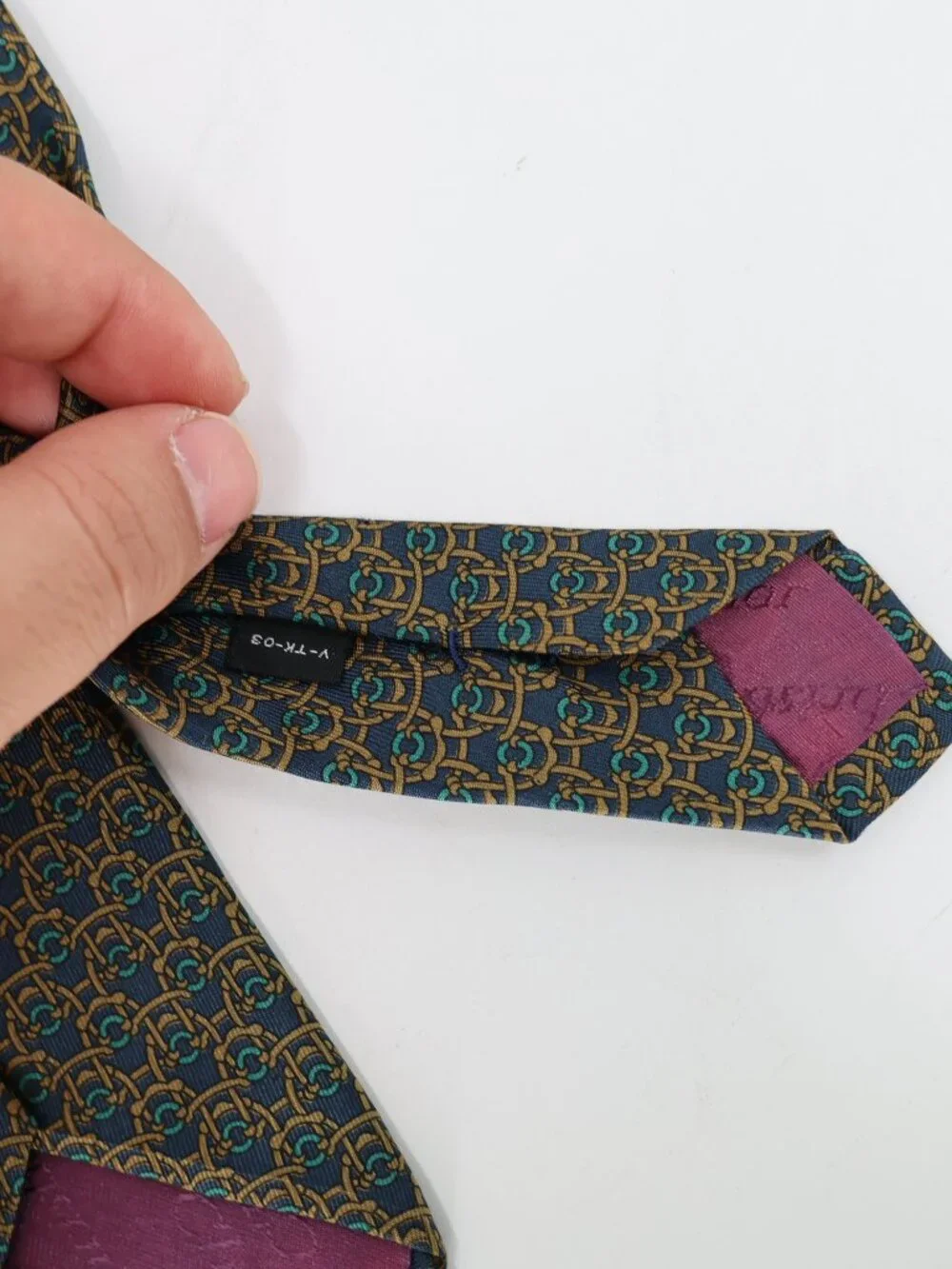 Vintage Christian Dior Tie Mens w3.5 L58 Monsieur horse bit Chain Desinger silk